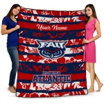 customized florida atlantic owls layered florals blue white quilt blanket best selling