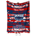 customized florida atlantic owls layered florals blue white quilt blanket best selling