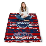customized florida atlantic owls layered florals blue white quilt blanket best selling