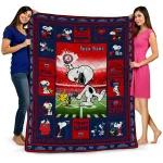 customized florida atlantic owls snoopy coach blue quilt blanket best selling