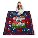 customized florida atlantic owls snoopy coach blue quilt blanket best selling