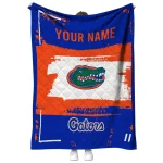 customized florida gators grunge patch blue white quilt blanket best selling