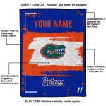 customized florida gators grunge patch blue white quilt blanket best selling