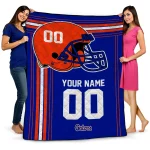customized florida gators helmet theme blue quilt blanket best selling