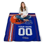 customized florida gators helmet theme blue quilt blanket best selling