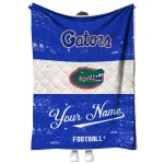 customized florida gators hibiscus burst blue white quilt blanket best selling