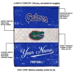 customized florida gators hibiscus burst blue white quilt blanket best selling