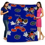customized florida gators mickey football blue quilt blanket best selling