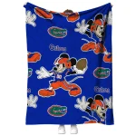 customized florida gators mickey football blue quilt blanket best selling