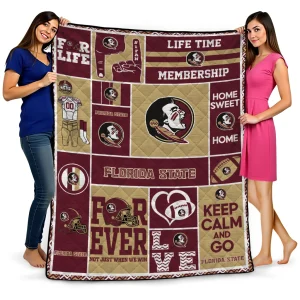 customized florida state seminoles helmet passion garnet quilt blanket best selling