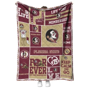 customized florida state seminoles helmet passion garnet quilt blanket fashion forward