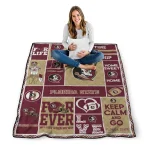 customized florida state seminoles helmet passion garnet quilt blanket best selling