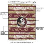 customized florida state seminoles layered florals garnet white quilt blanket best selling