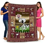 customized florida state seminoles snoopy coach garnet quilt blanket best selling