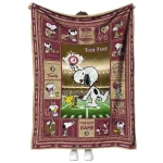 customized florida state seminoles snoopy coach garnet quilt blanket best selling