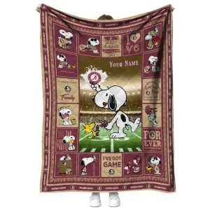 customized florida state seminoles snoopy coach garnet quilt blanket fashion forward