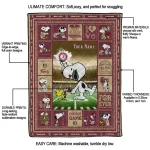 customized florida state seminoles snoopy coach garnet quilt blanket best selling
