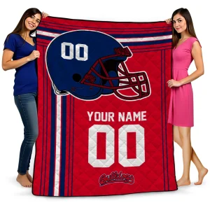 customized fresno state bulldogs helmet theme red quilt blanket best selling