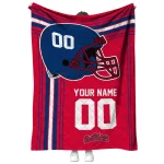 customized fresno state bulldogs helmet theme red quilt blanket best selling
