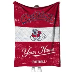 customized fresno state bulldogs hibiscus burst red white quilt blanket best selling