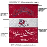 customized fresno state bulldogs hibiscus burst red white quilt blanket best selling