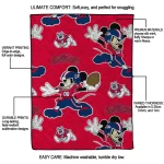 customized fresno state bulldogs mickey football red quilt blanket best selling