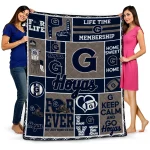 customized georgetown hoyas helmet passion blue quilt blanket best selling