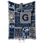 customized georgetown hoyas helmet passion blue quilt blanket best selling