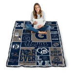 customized georgetown hoyas helmet passion blue quilt blanket best selling