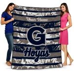 customized georgetown hoyas layered florals blue white quilt blanket best selling