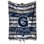 customized georgetown hoyas layered florals blue white quilt blanket best selling