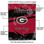 customized georgia bulldogs brushstroke layers red quilt blanket best selling