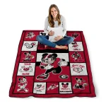customized georgia bulldogs mickey crimson red white quilt blanket best selling