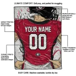 customized georgia bulldogs player sketch red gray quilt blanket best selling
