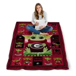 customized georgia bulldogs yody baby pattern red quilt blanket best selling