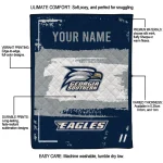 customized georgia southern eagles grunge patch blue white quilt blanket best selling