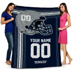 customized georgia southern eagles helmet theme blue quilt blanket best selling