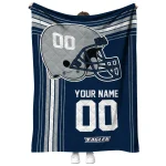 customized georgia southern eagles helmet theme blue quilt blanket best selling