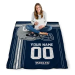 customized georgia southern eagles helmet theme blue quilt blanket best selling