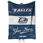 customized georgia southern eagles hibiscus burst blue white quilt blanket best selling