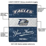 customized georgia southern eagles hibiscus burst blue white quilt blanket best selling