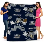 customized georgia southern eagles mickey football blue quilt blanket best selling