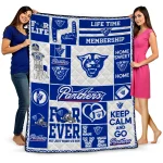 customized georgia state panthers helmet passion blue quilt blanket best selling