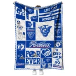 customized georgia state panthers helmet passion blue quilt blanket best selling