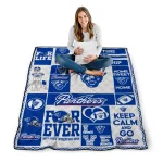 customized georgia state panthers helmet passion blue quilt blanket best selling