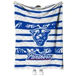 customized georgia state panthers layered florals blue white quilt blanket best selling