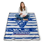 customized georgia state panthers layered florals blue white quilt blanket best selling