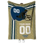 customized georgia tech yellow jackets helmet theme gold quilt blanket best selling