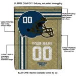 customized georgia tech yellow jackets helmet theme gold quilt blanket best selling