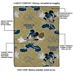customized georgia tech yellow jackets mickey football gold quilt blanket best selling